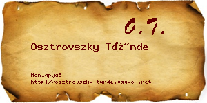 Osztrovszky Tünde névjegykártya