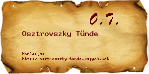 Osztrovszky Tünde névjegykártya