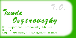 tunde osztrovszky business card